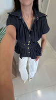 Yotles Lacivert Düğmeli Denim Gömlek