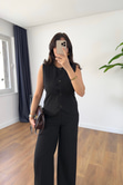 ZR Benaka Siyah Düğme Detaylı Pantolon Yelek Takım