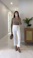 ZR Nora Beyaz Flatolu Pantolon