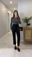 ZR Nora Siyah Flatolu Pantolon