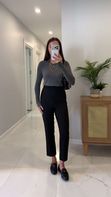 ZR Nora Siyah Flatolu Pantolon