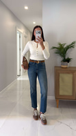 ZR Ritta Mavi Kar Yıkama Kesik Paça Boy Fit Jean