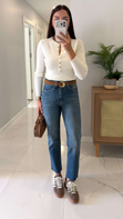 ZR Ritta Mavi Kar Yıkama Kesik Paça Boy Fit Jean