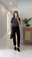 ZR Ritta Siyah Kesik Paça Boy Fit Jean