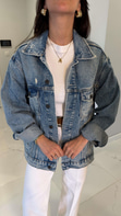 ZR Violda Mavi Cep Detaylı Denim Ceket