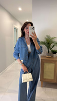 ZR Wion Mavi Cep Detaylı Denim Gömlek