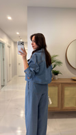 ZR Wion Mavi Cep Detaylı Denim Gömlek