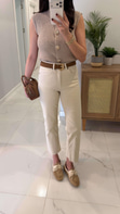 ZR Wita Bej Kesik Paça Boy Fit Jean