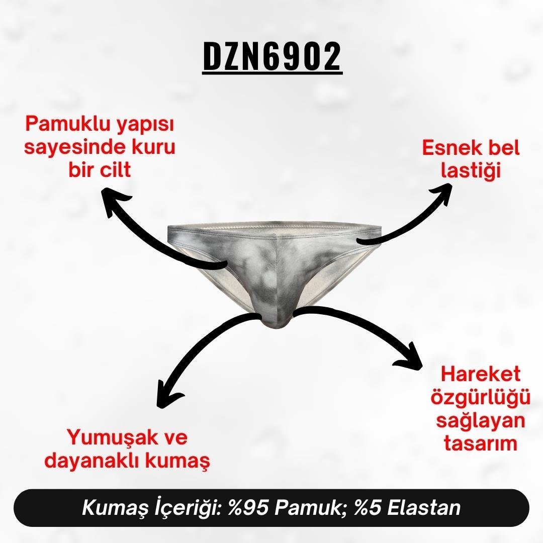 Desenli Gri Erkek Slip - DZN6902