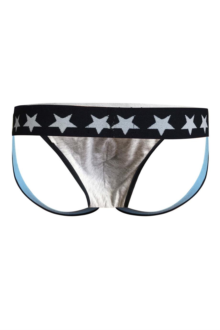 Erkek Yıldız Lastikli Gri Jockstrap - DZN6763