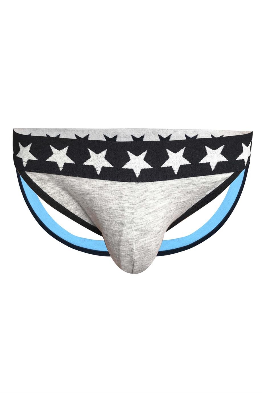 Erkek Yıldız Lastikli Gri Jockstrap - DZN6763