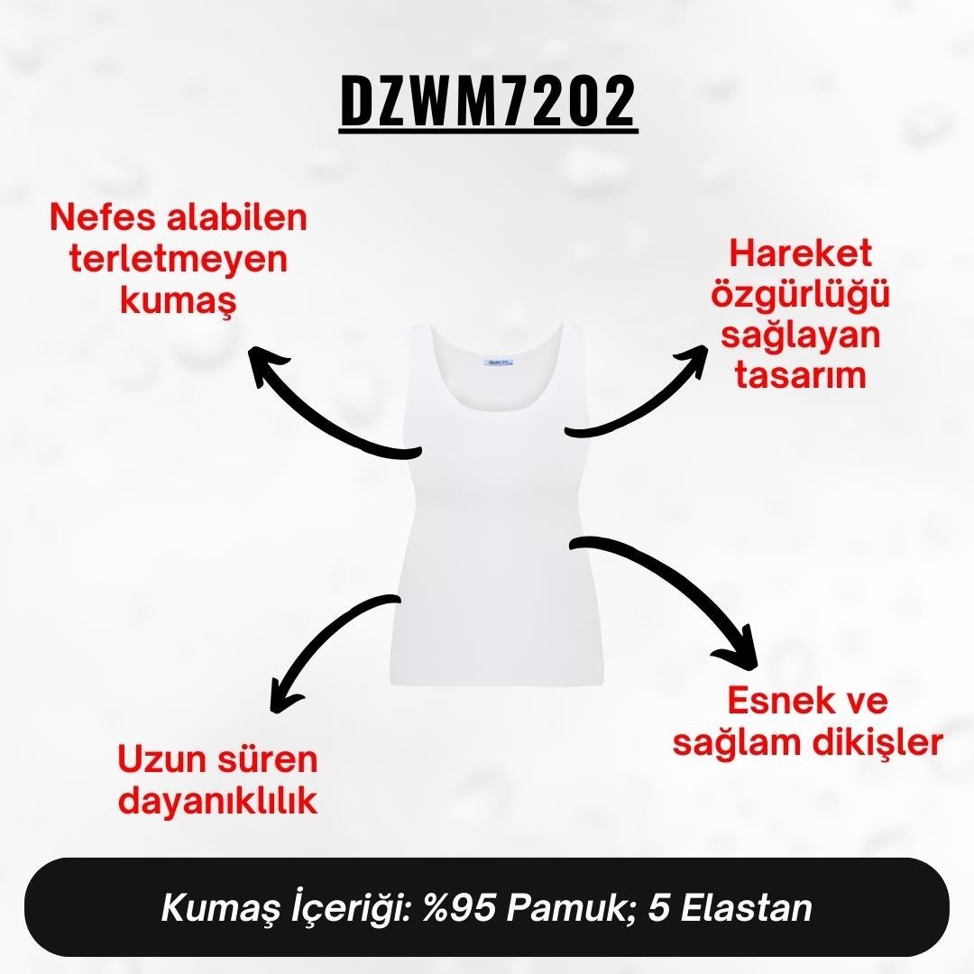 Kadın Beyaz Penye Atlet - DZWM7202
