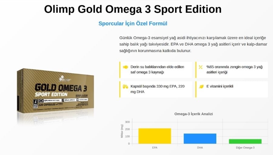 Olimp Gold Omega-3 Sport Edition 120 Kapsül