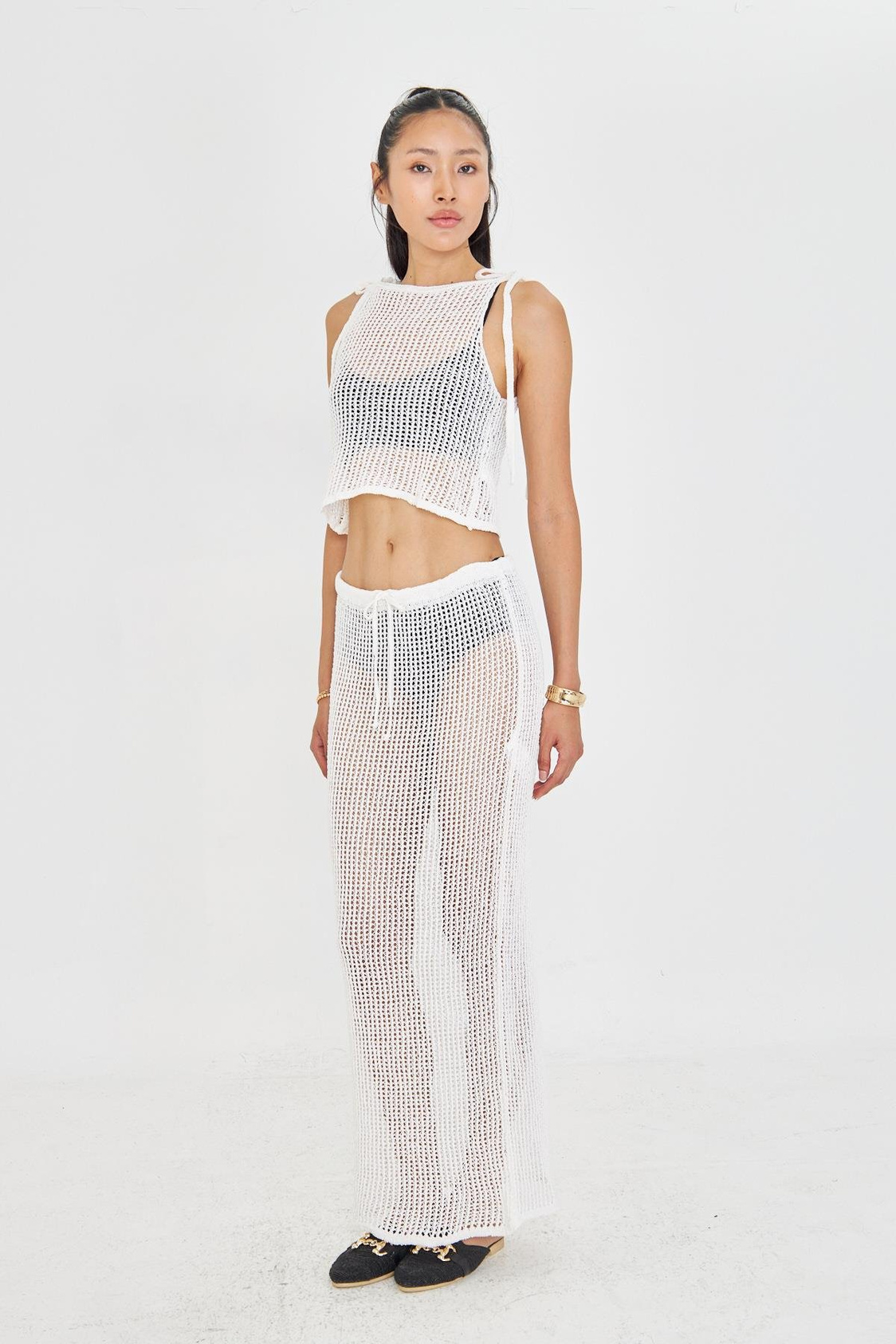 Ajurlu Askılı Bluz