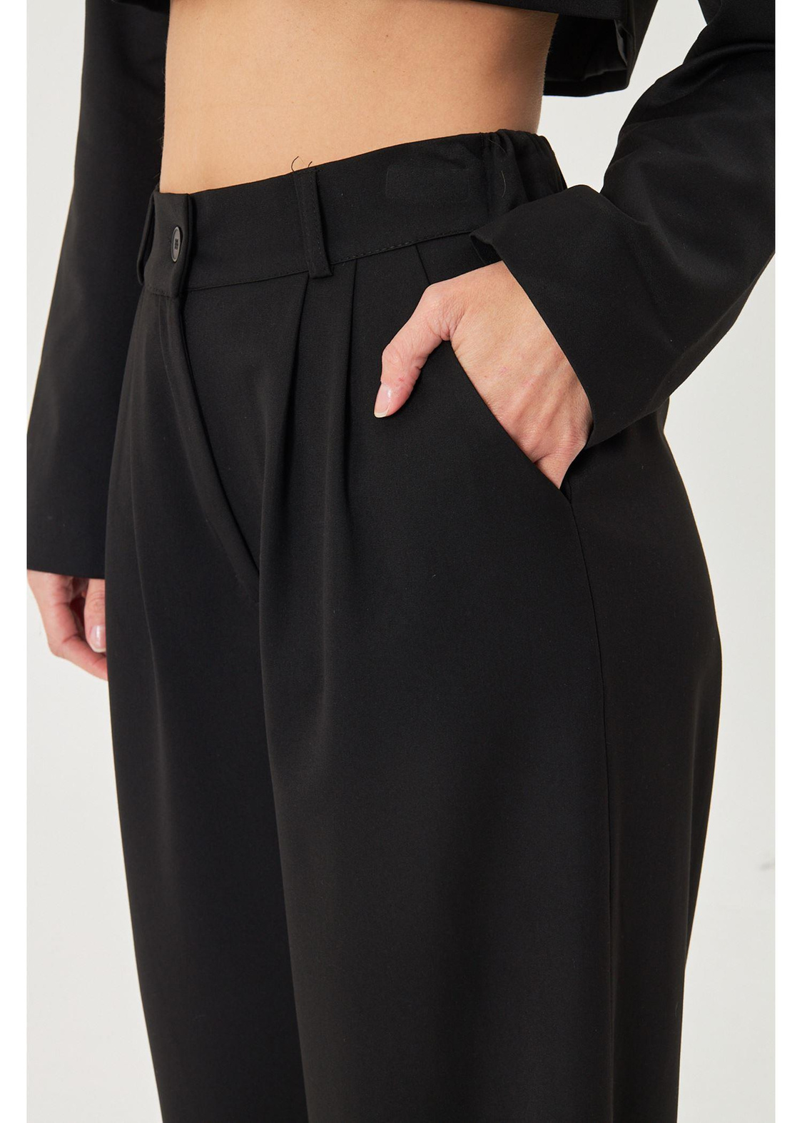 Arka Kemeri Lastikli Palazzo Pantolon