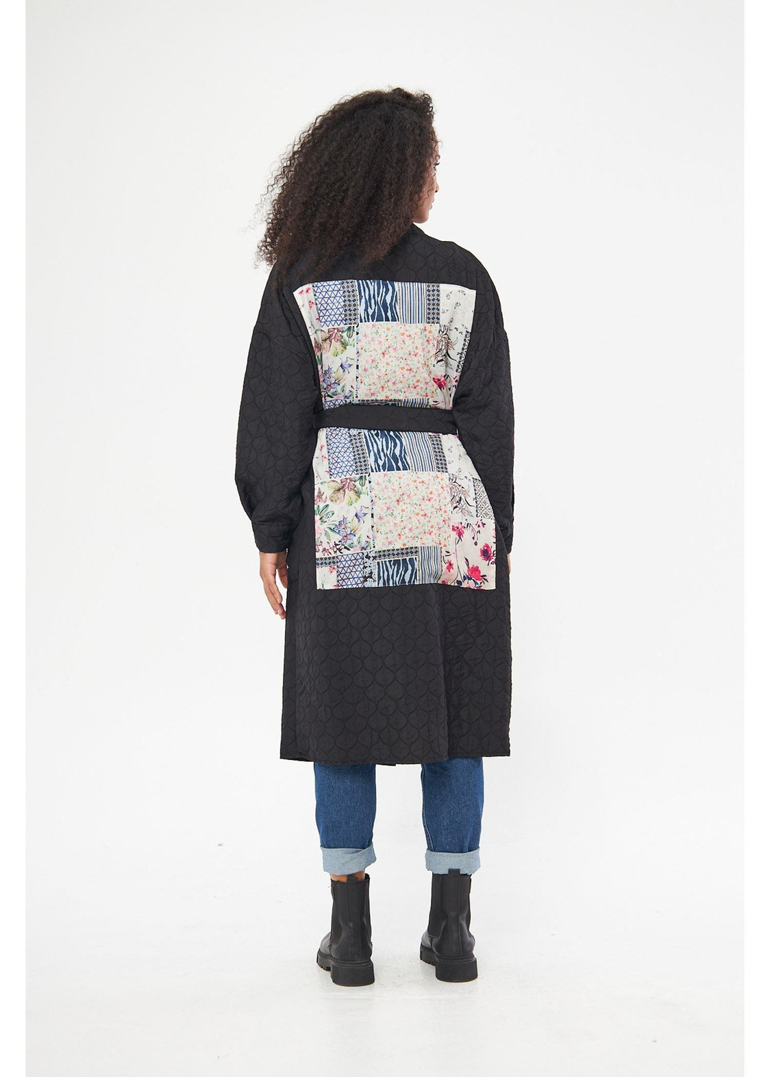 Arkası Baskılı Kapitone Kimono