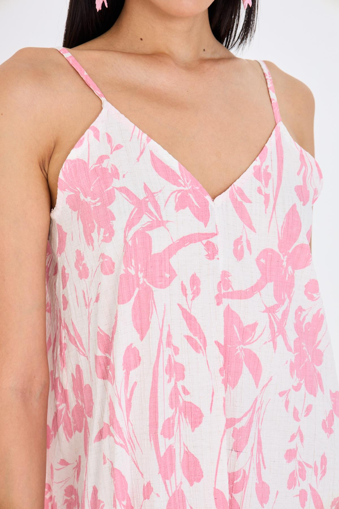 Ayarlanabilir Askılı Desenli Elbise