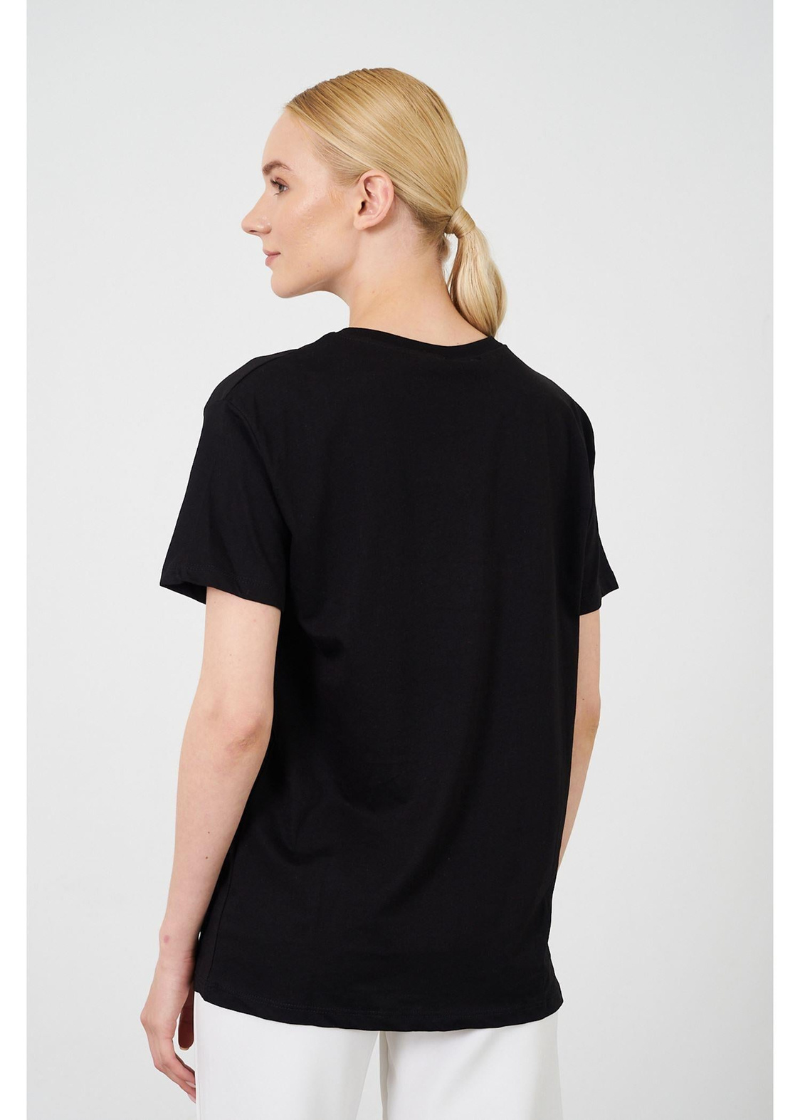 Baskılı Basic T-shirt-Siyah
