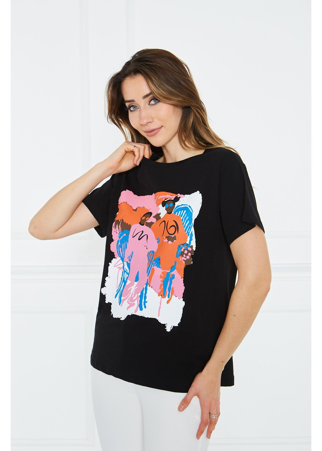 Baskılı Tshirt-Siyah