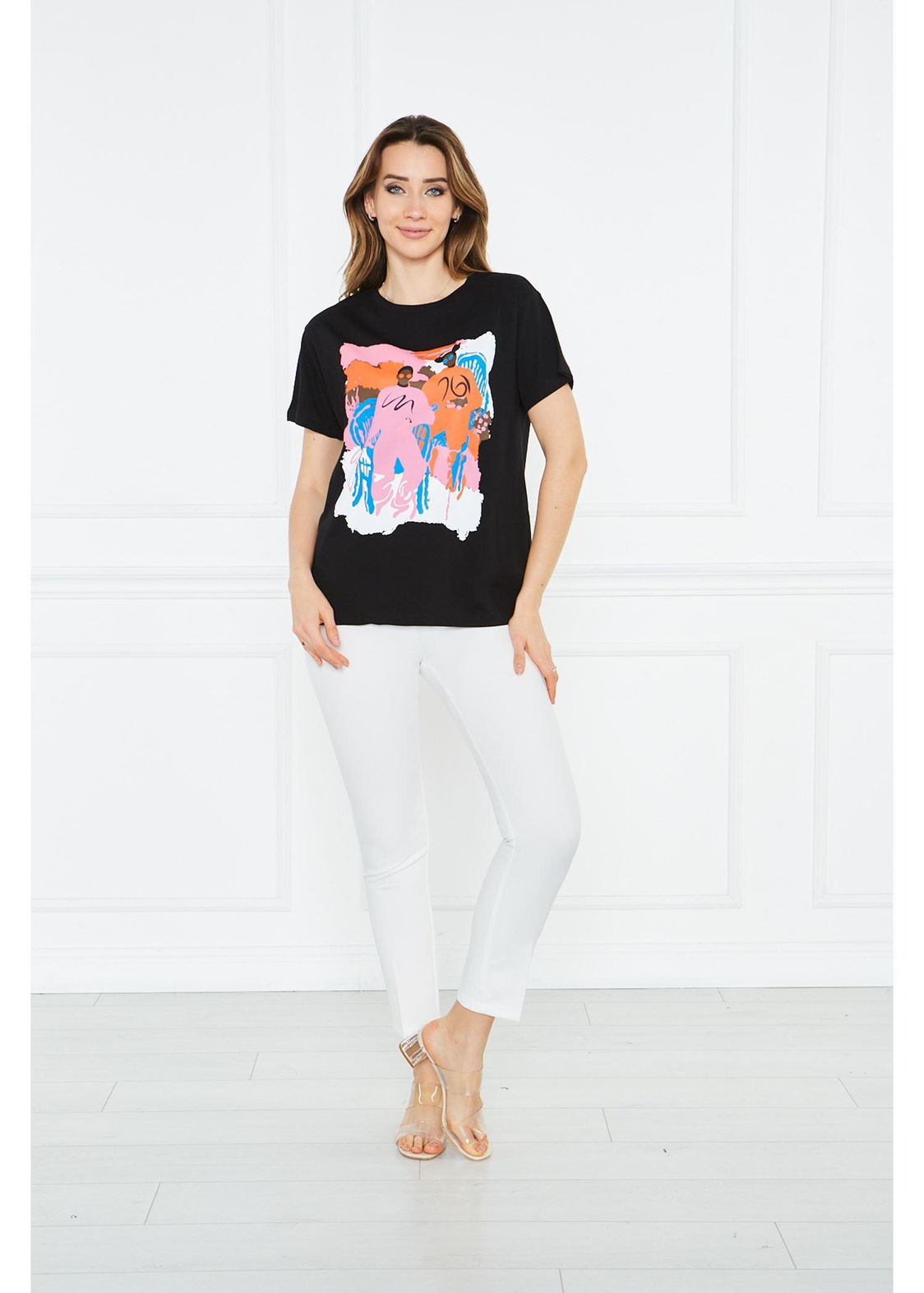 Baskılı Tshirt-Siyah