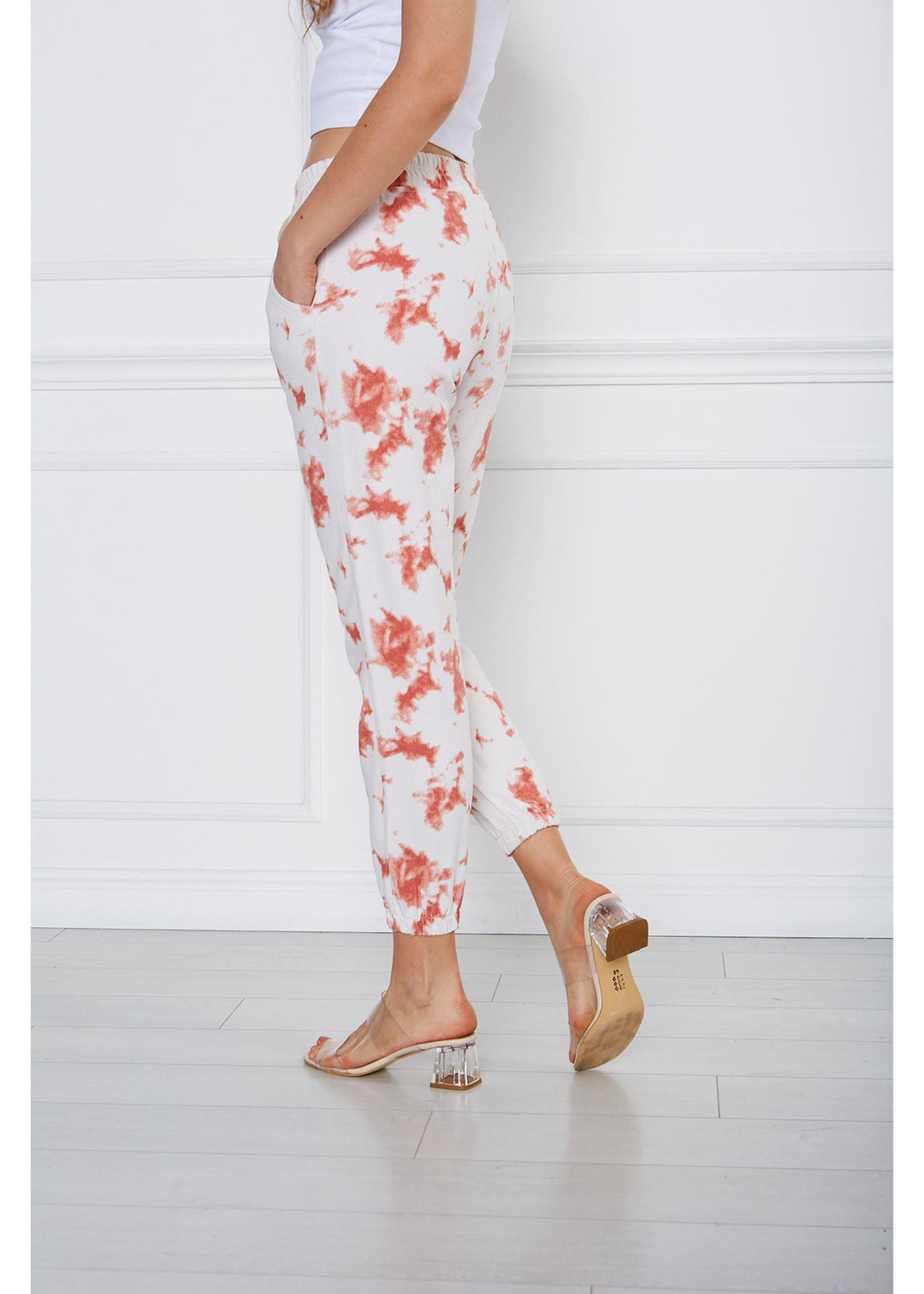 Batik Desenli Pantolon-Kiremit