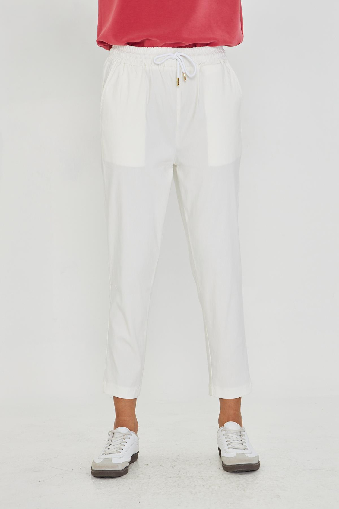 Beli Lastikli Fleto Cepli Pantolon - Ekru