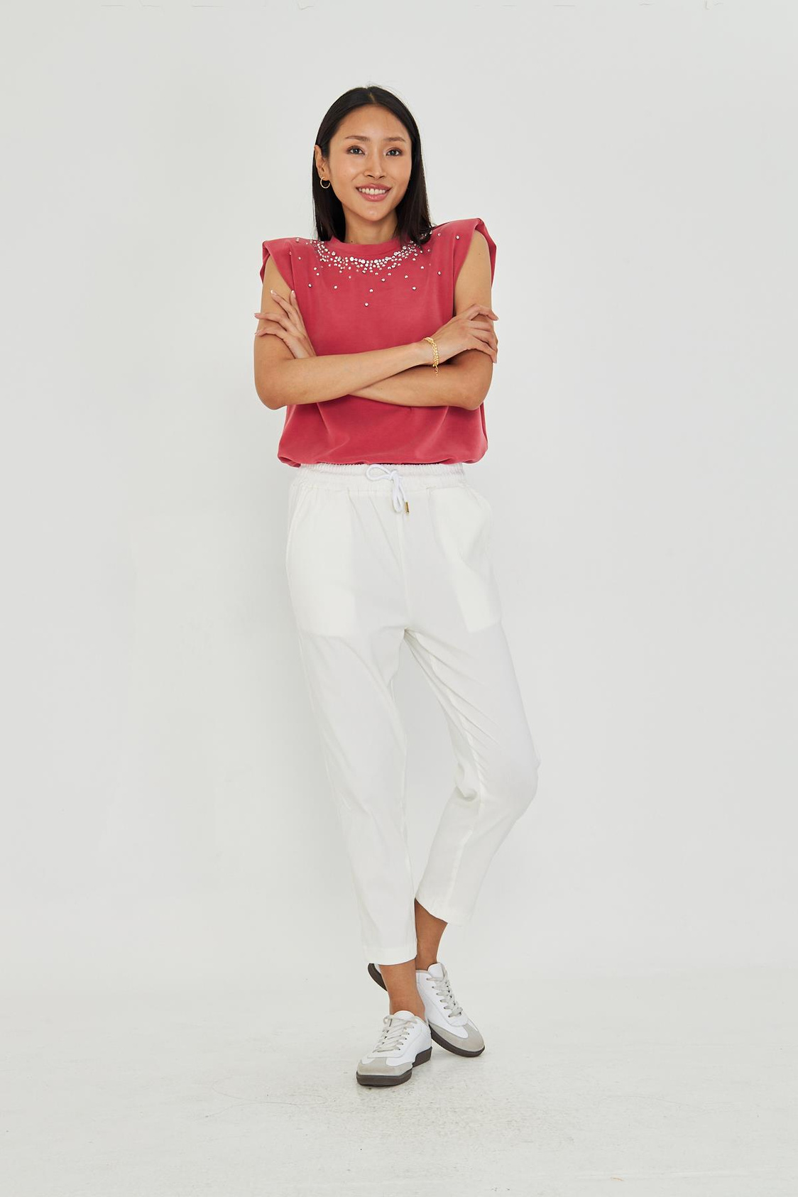 Beli Lastikli Fleto Cepli Pantolon - Ekru