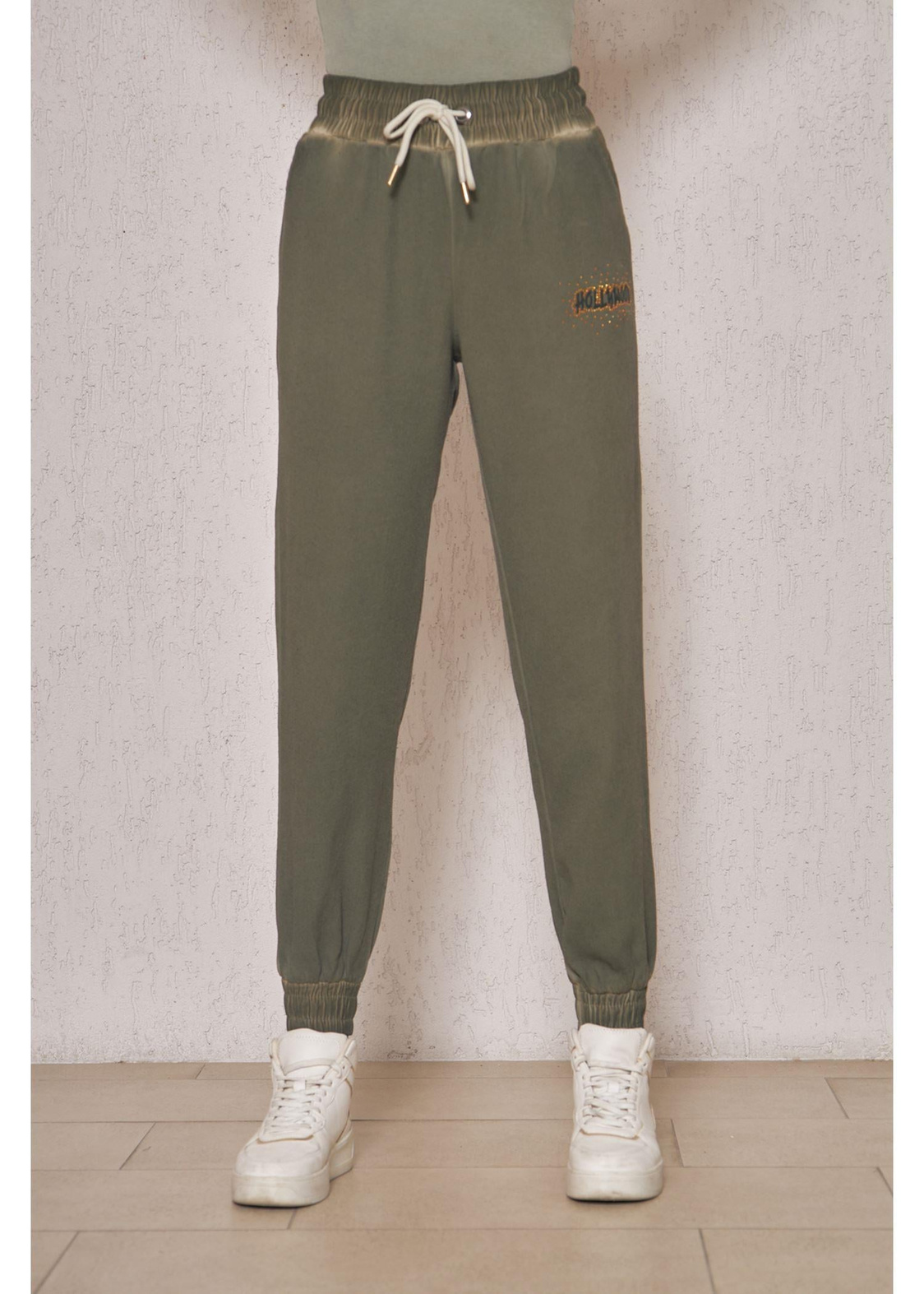 Beli Lastikli Jogger Pantolon-Haki