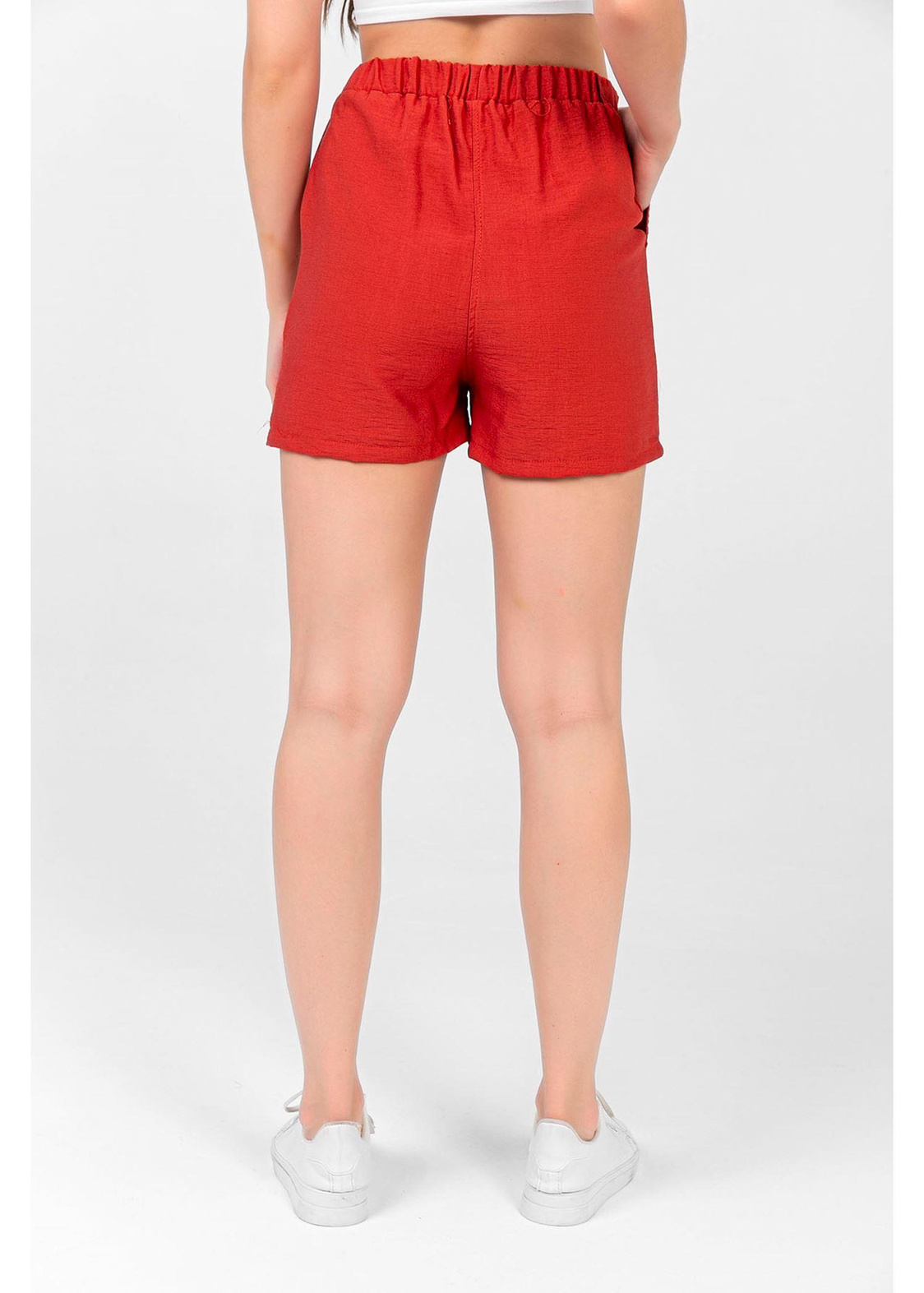 Beli Lastikli Keten Şort