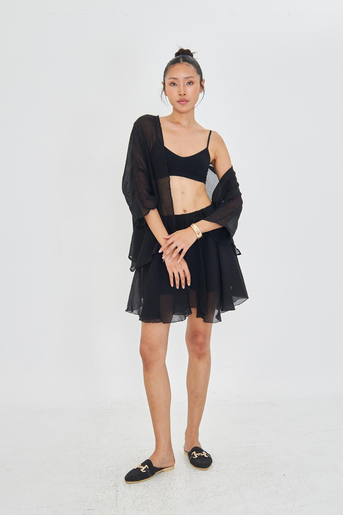 Beli Lastikli Kırışık Şort Etek