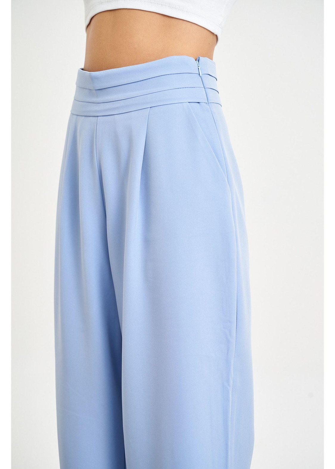 Beli Şeritli Palazzo Atlas Pantolon-İndigo