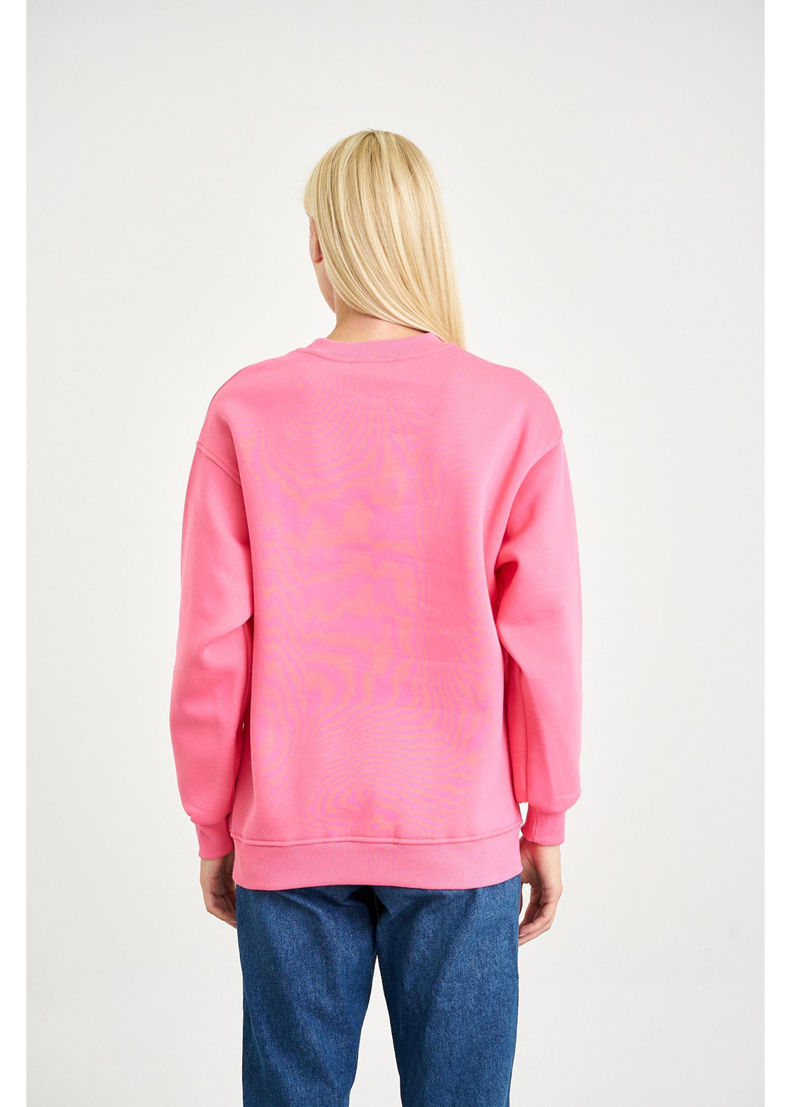 Bisiklet Baskılı Sweatshirt-Pembe
