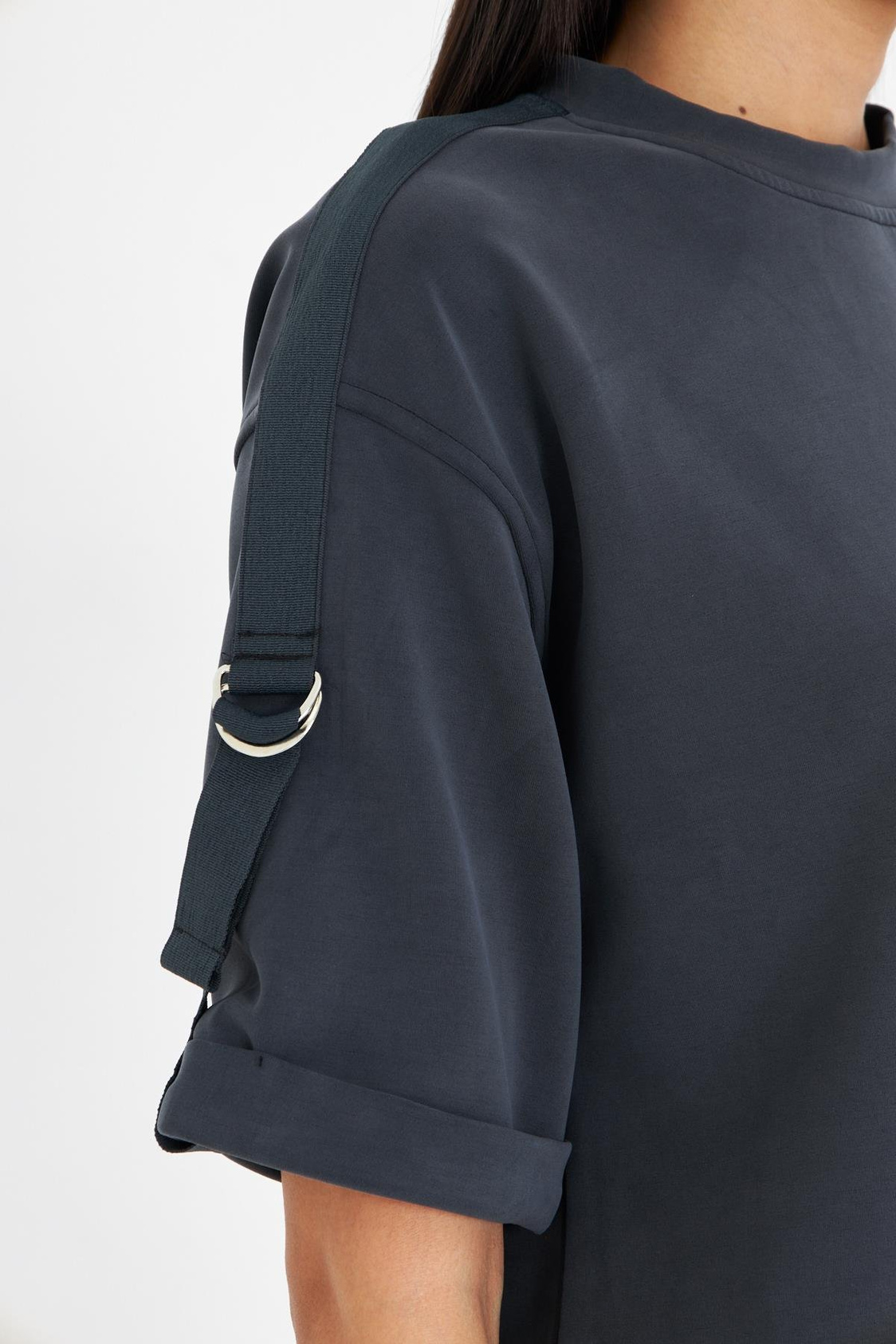 Bisiklet Yaka Duble Kol Modal T-Shirt