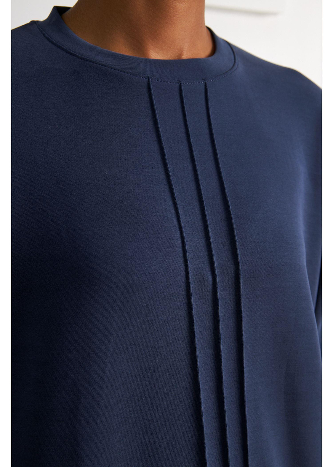 Bisiklet Yaka Uzun Kol Dalgıç Sweatshirt