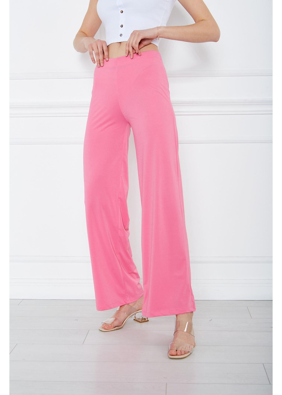 Bol Paça Pantolon-Pembe