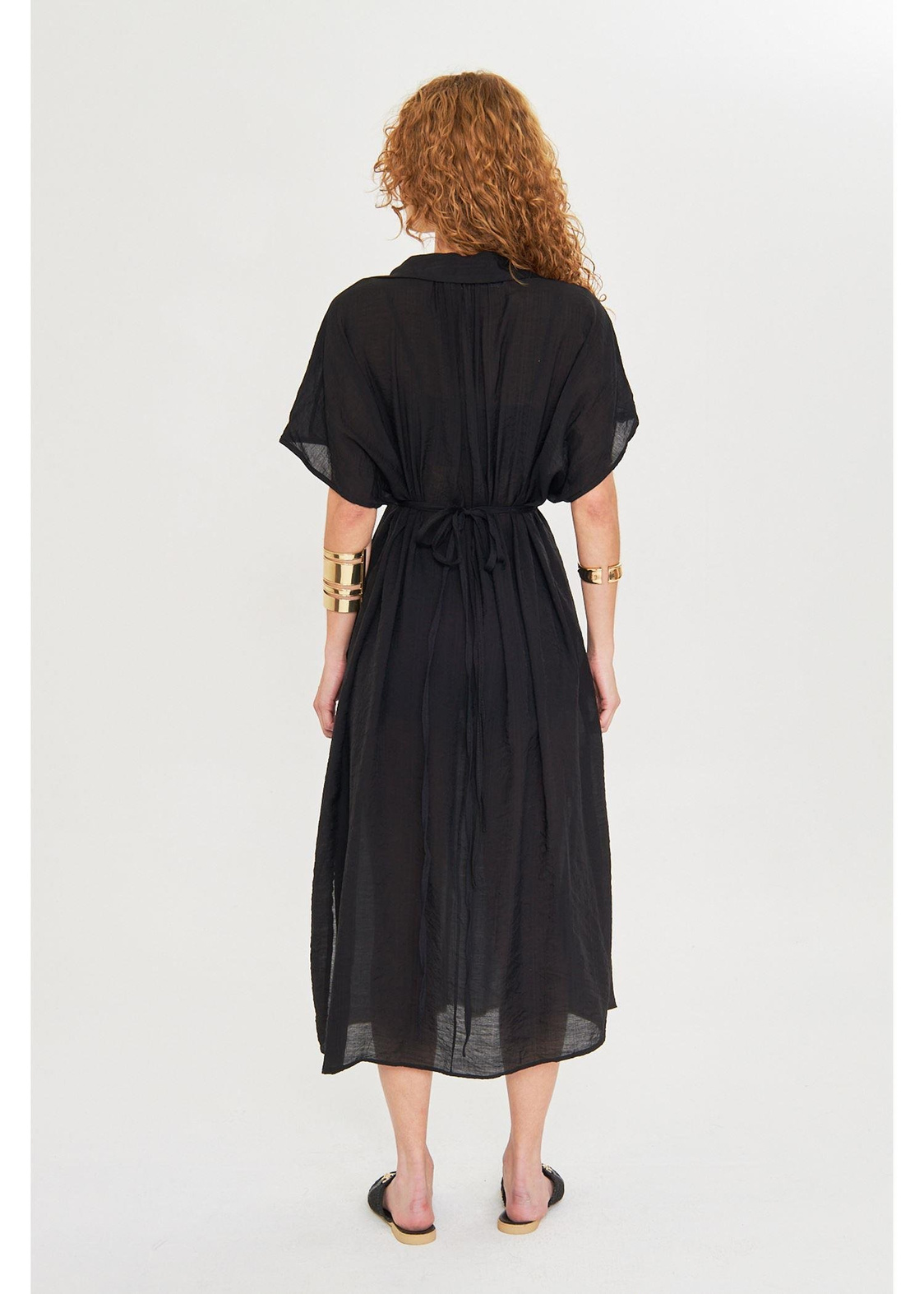 Büzgülü Açık Yaka Kimono