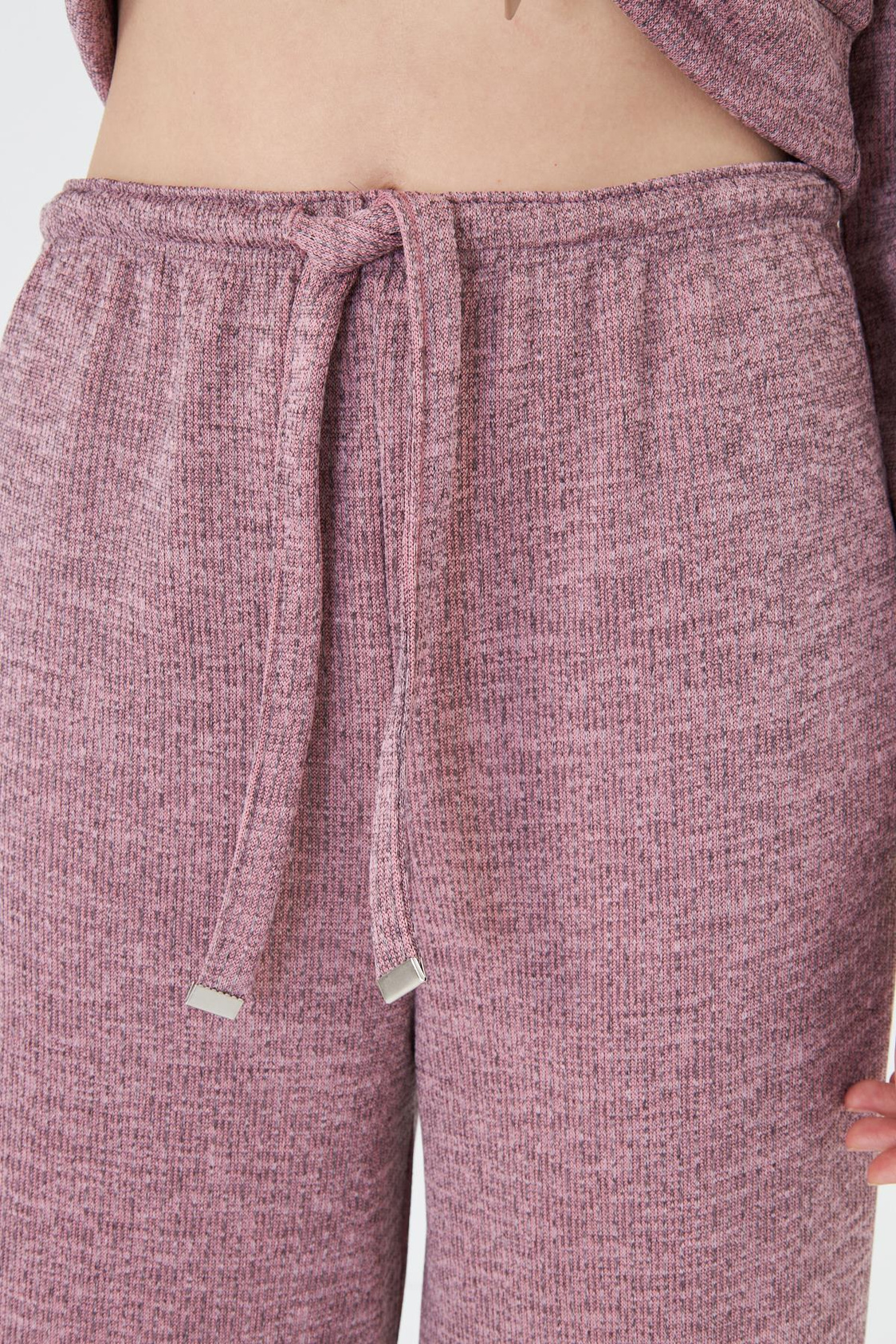 Cepli Lastikli Triko Pantolon - Pudra