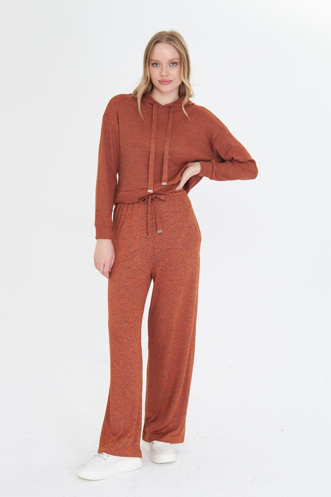 Cepli Lastikli Triko Pantolon - Tarçın