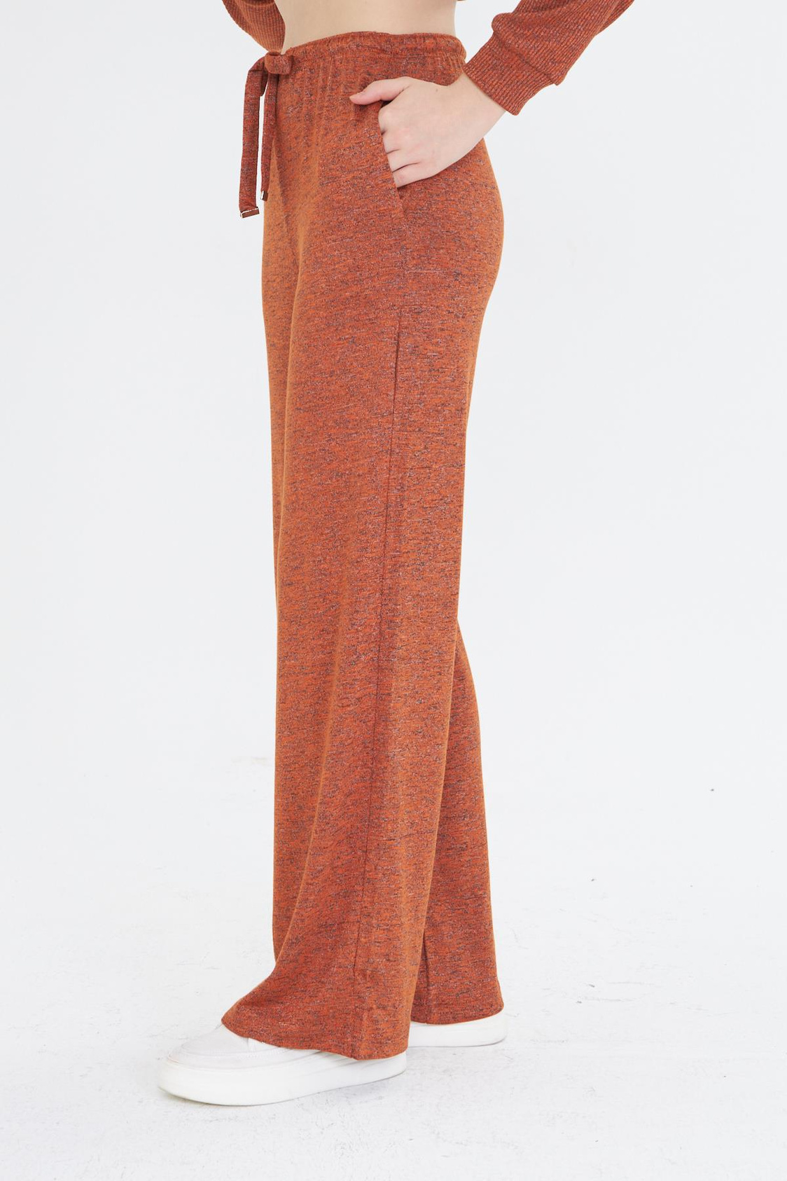 Cepli Lastikli Triko Pantolon - Tarçın