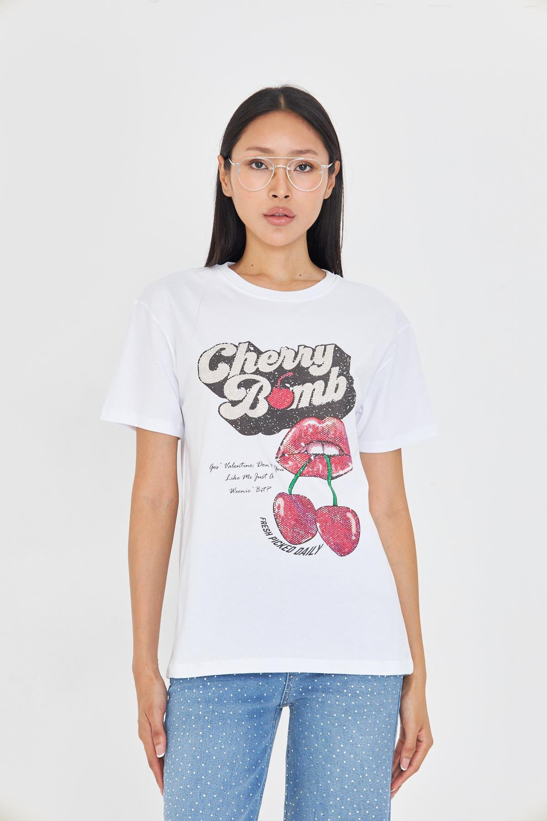 Cherry Bomb Yıkamalı T-Shirt