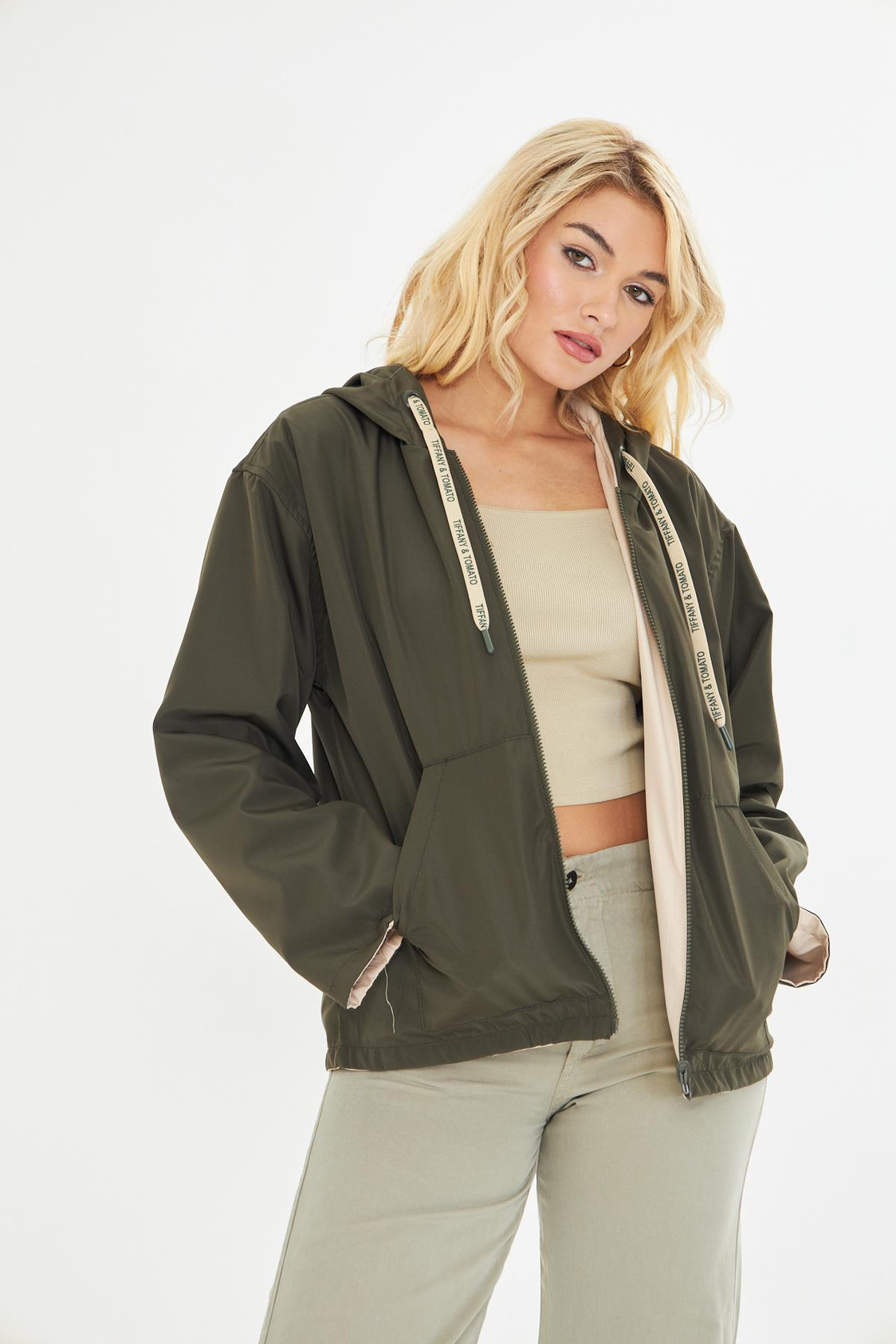 Çift Taraflı Suya Dayanıklı Kapüşonlu Mont