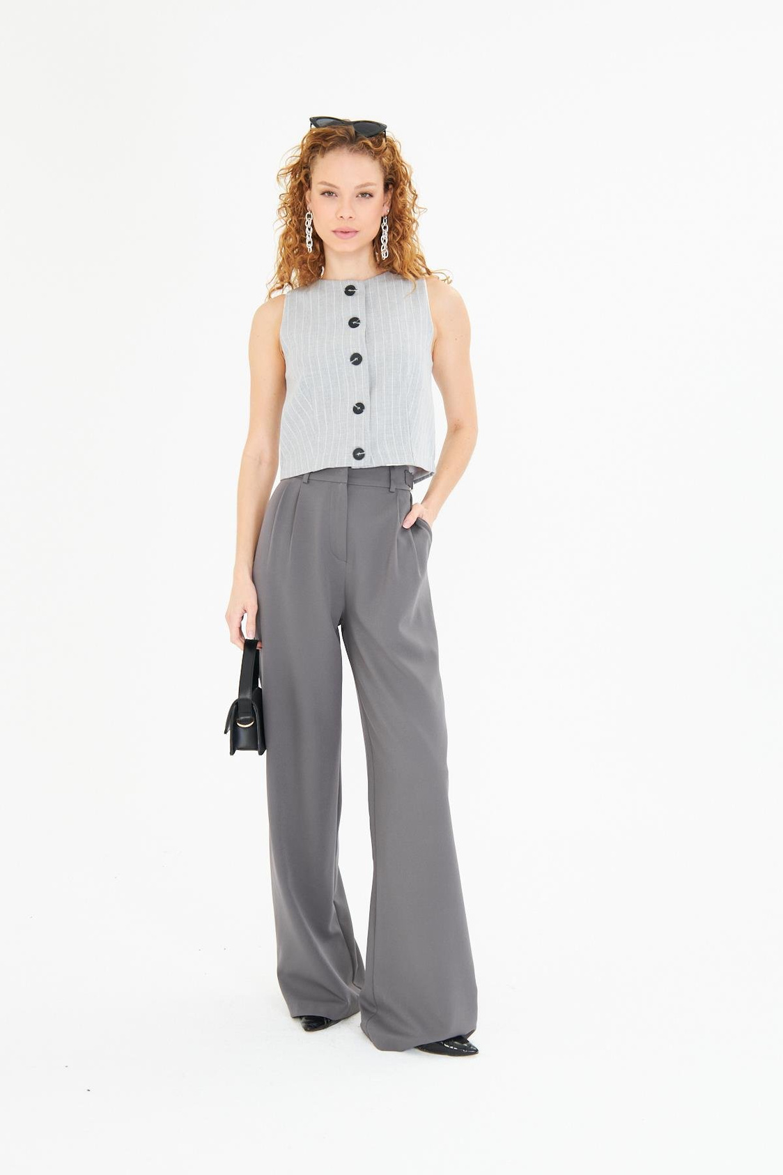 Çizgili Poliviskon Yelek