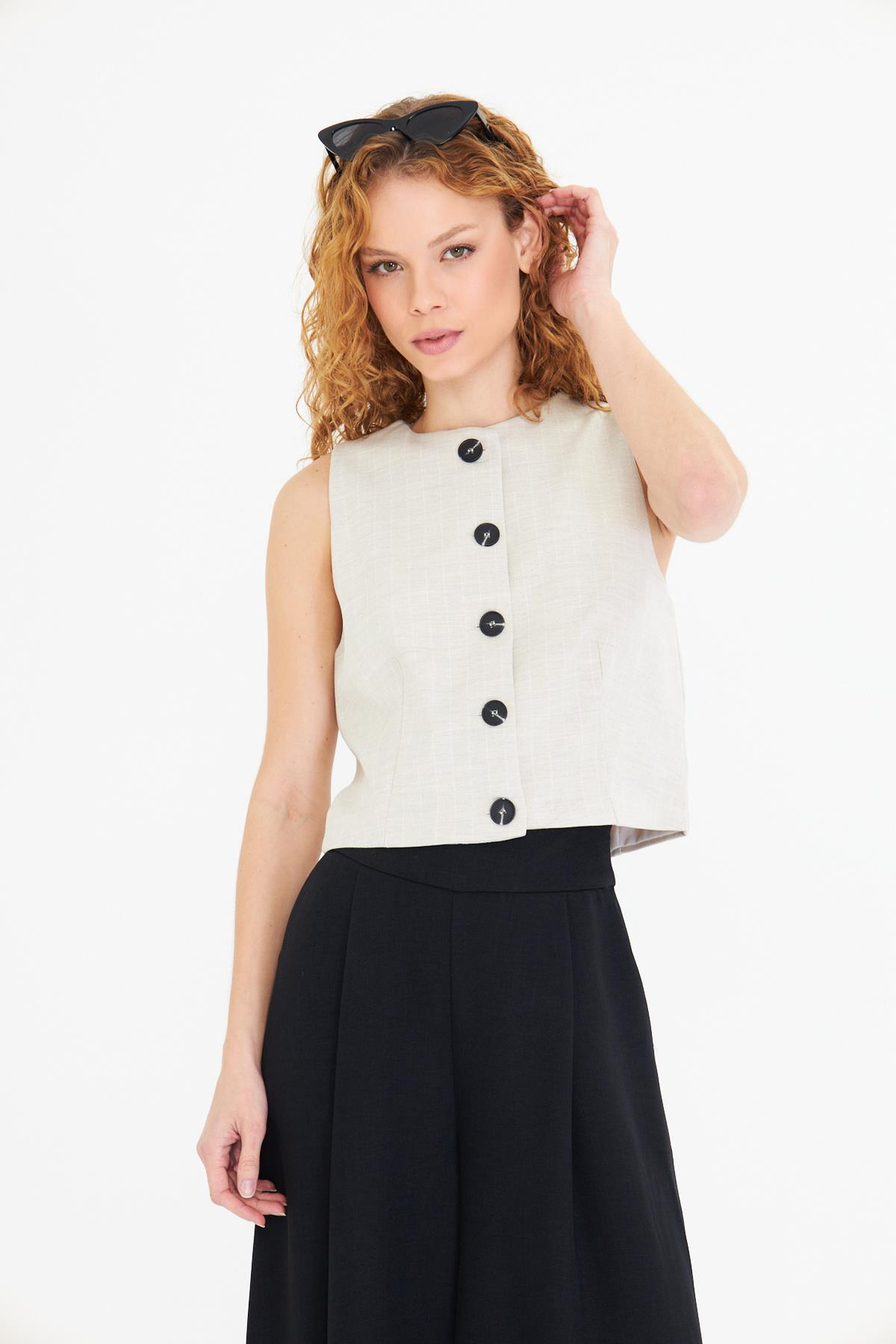 Çizgili Poliviskon Yelek