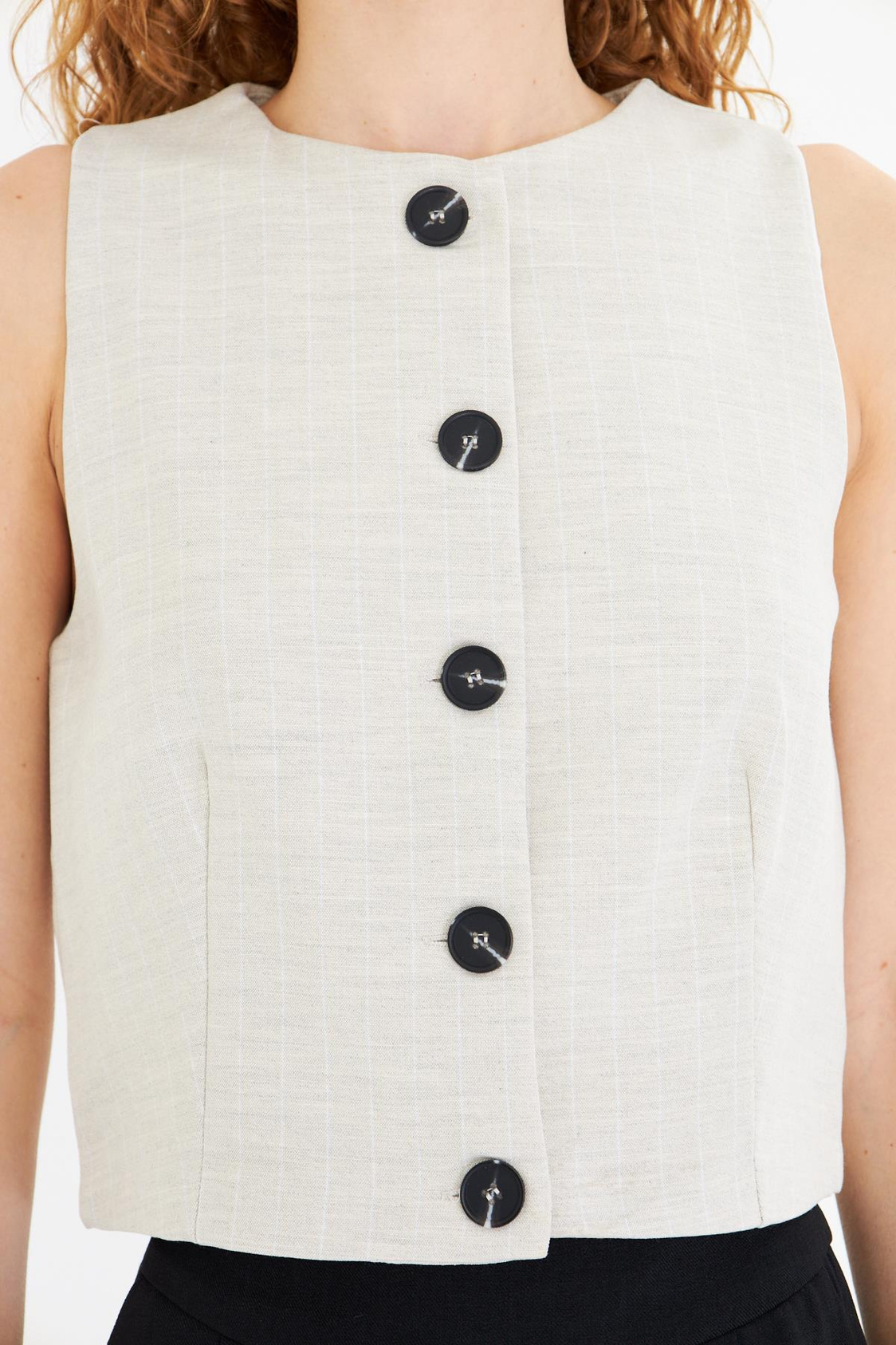 Çizgili Poliviskon Yelek