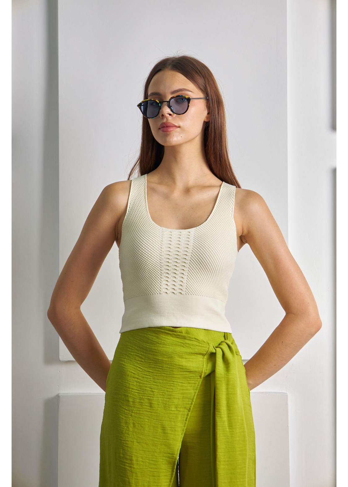 Coleen Crop Top-Krem