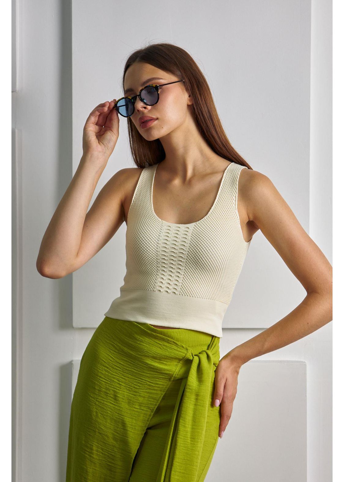 Coleen Crop Top-Krem