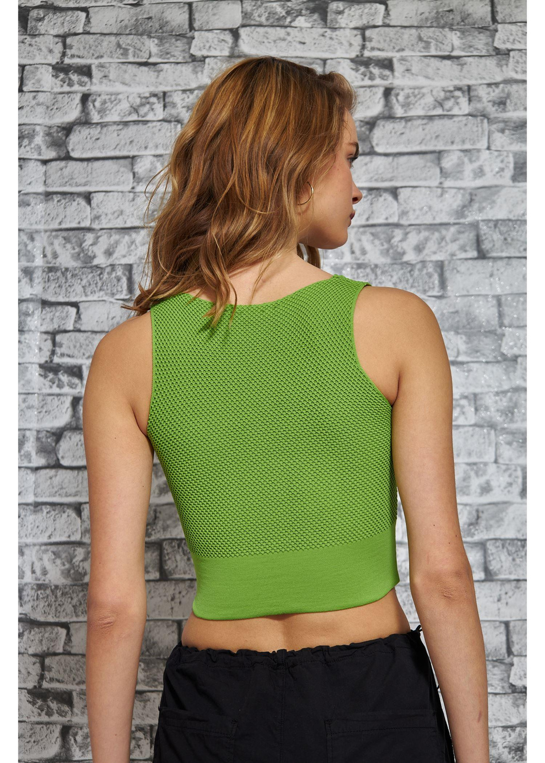 Coleen Crop Top-Yeşil