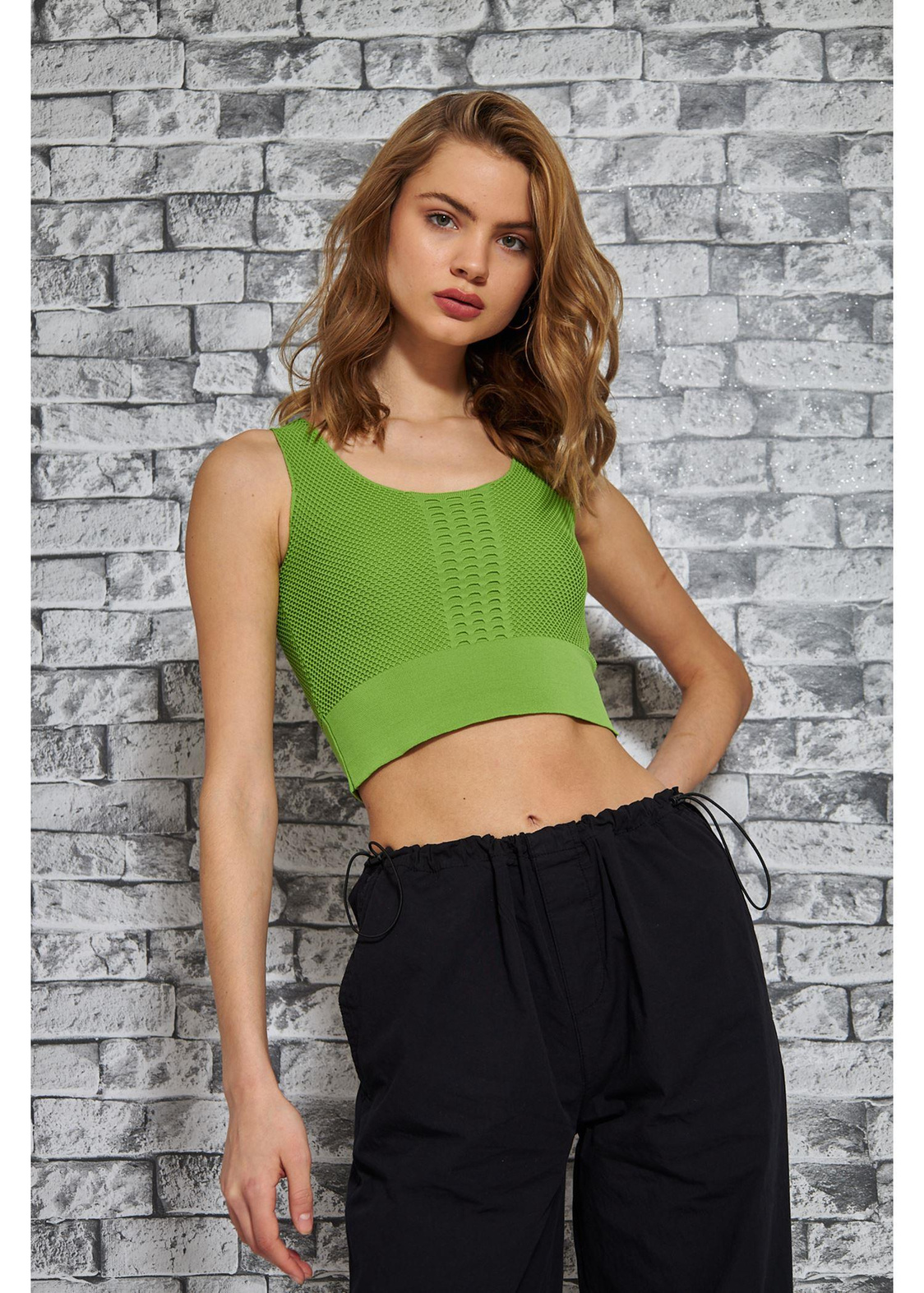 Coleen Crop Top-Yeşil