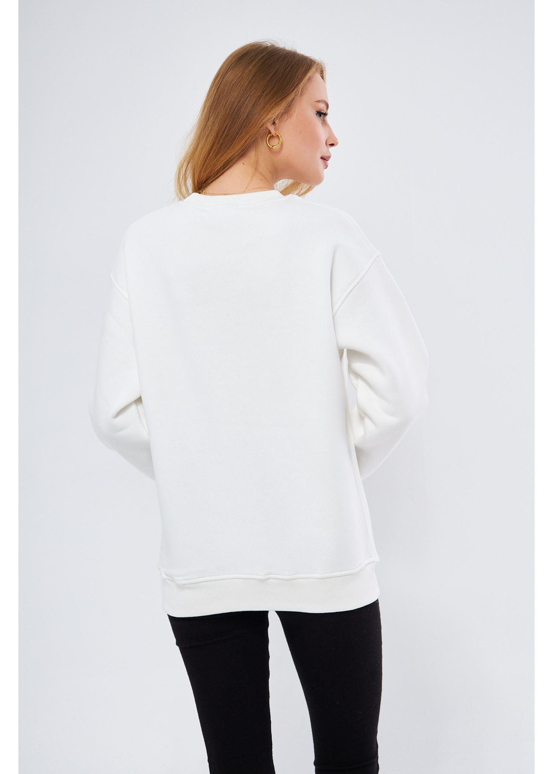 Cumhuriyet Koleksiyonu Ay Yıldız Sweatshirt - Beyaz