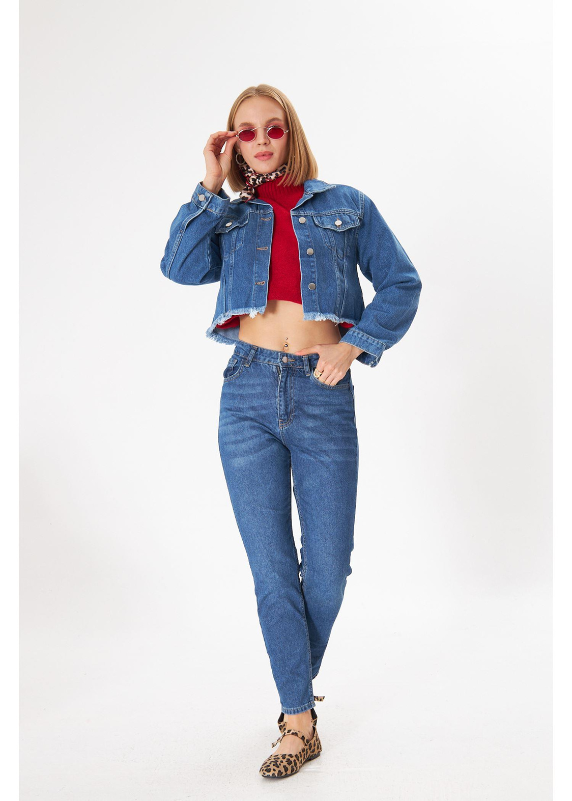 Denim Crop Ceket
